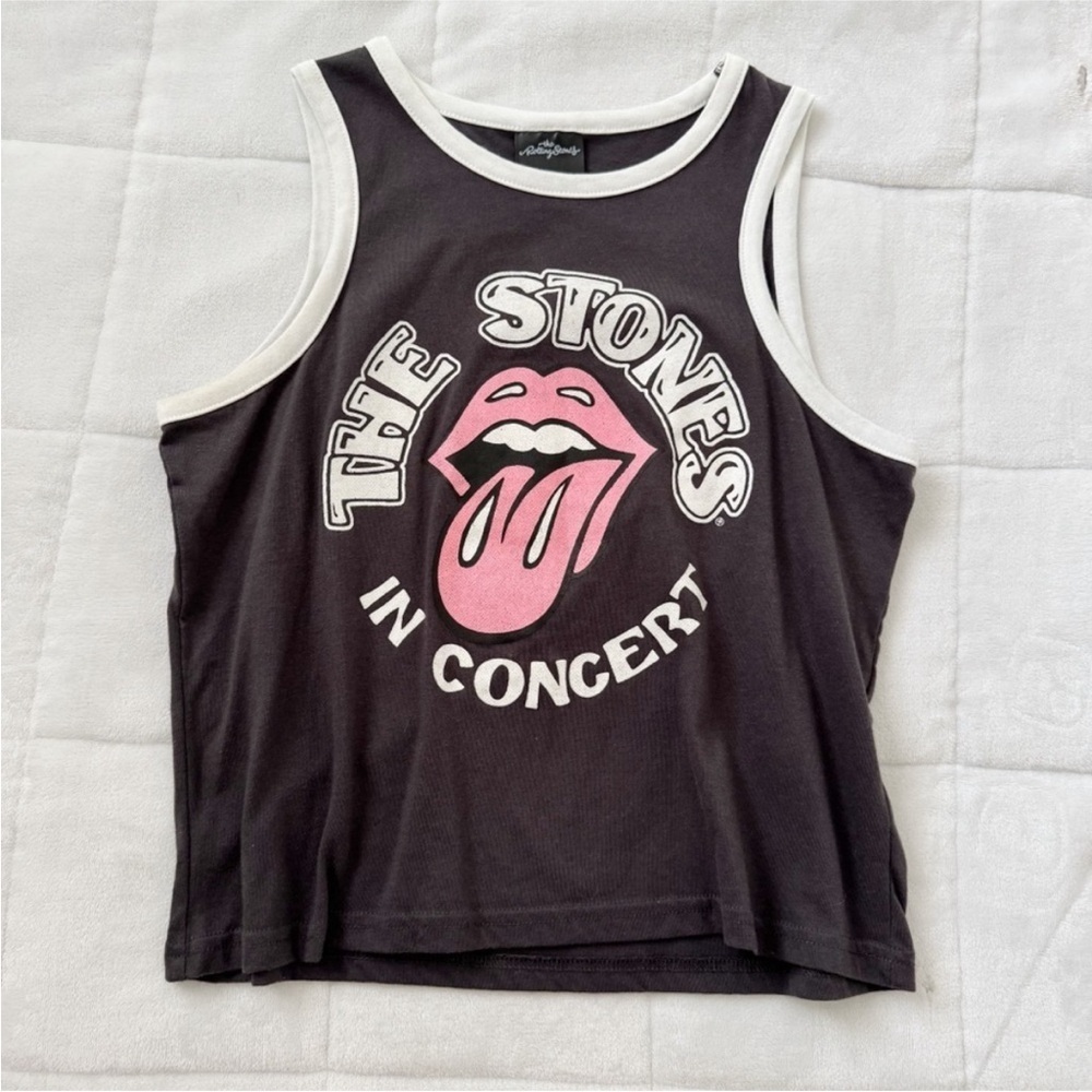 The Rolling Stones | Graphic Tank - Greyish Black & White - Small